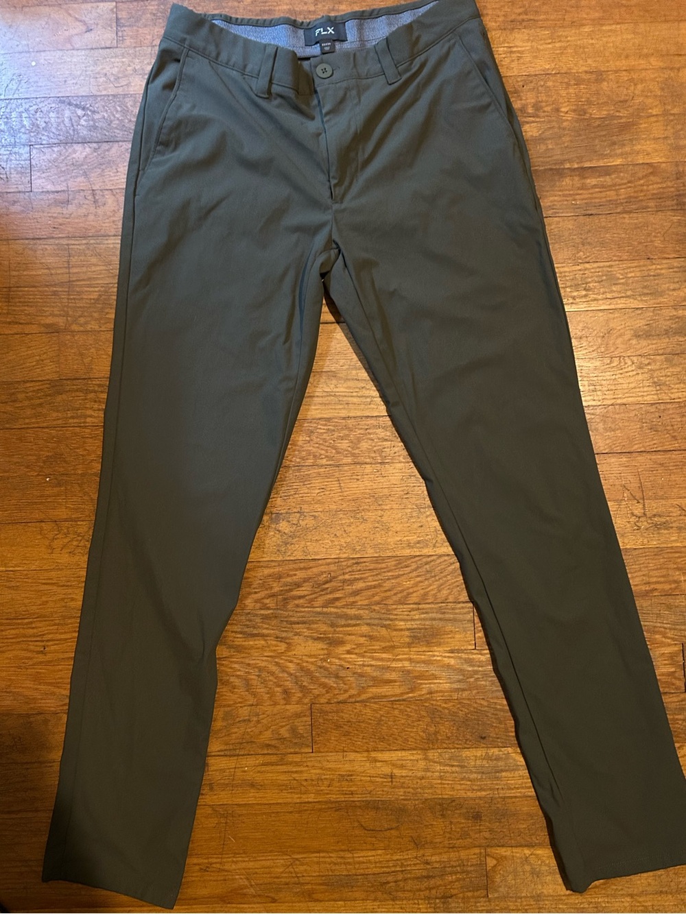 FLX Men's Olive Chinos - Modern Stretch Khakis